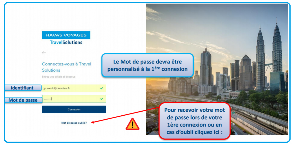 havas voyage connexion